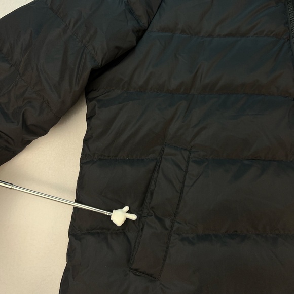 Lands End Women's Puffer Coat Goose Down Maxi Black Jacket Removable Fur Hood 1X - Picture 5 of 16